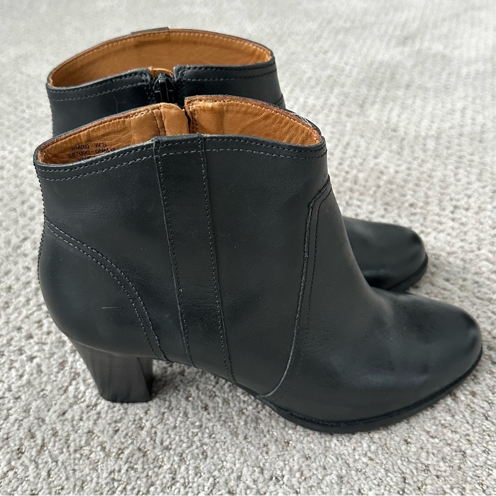 L.L. Bean Black Leather Heel Ankle Boots